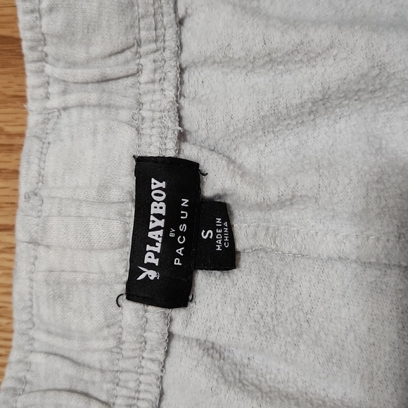 pacsun grey cutoff playboy bunny sweat shorts size small - Picture 3 of 7